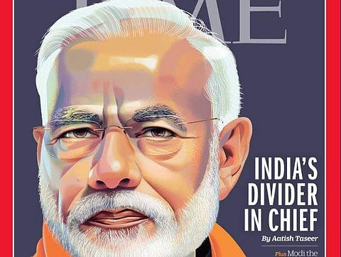 Time has featured Prime Minister Narendra Modi on the cover page of its May 20 issue (Photo | Twitter @TIME)