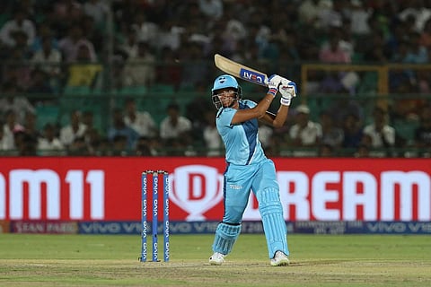 Harmanpreet Kaur plays a shot against Velocity. (Photo | Twitter/@IPL)