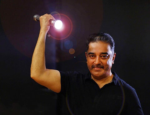 Haasan was speaking at an election rally for his party candidate in Aravakurichi Assembly constituency where by-elections will be held on May 19. (Photo | EPS)