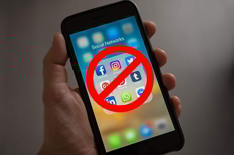 Image of social media ban used for representation.
