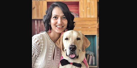 Shubhra Chaddha with her pet dog