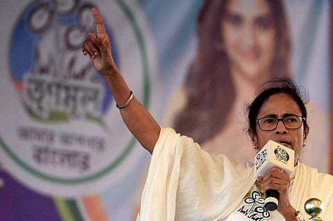 West Bengal Chief Minister Mamata Banerjee addresses during an election campaign rally for Lok Sabha polls at North 24 Parganas district | PTI