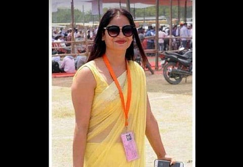 The photo of Reena Dwiwedi which went viral on social media. (Photo| Facebook)