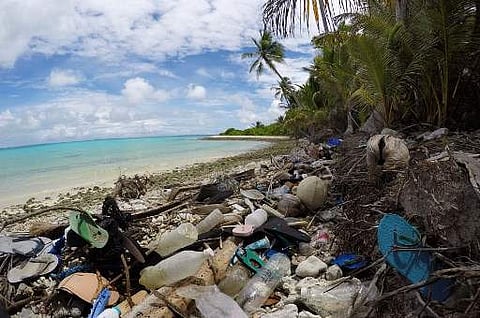 This handout photo released by the University of Tasmania shows debris on a beach on Cocos Islands. The world may be seriously underestimating the amount of plastic waste along its coastlines, researchers said on May 16, 2019 as they unveiled findings sho