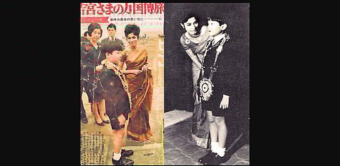 Laila Tyabji with Japan’s new emperor, Naruhito, in 1970 at Expo 70, Osaka, Japan.