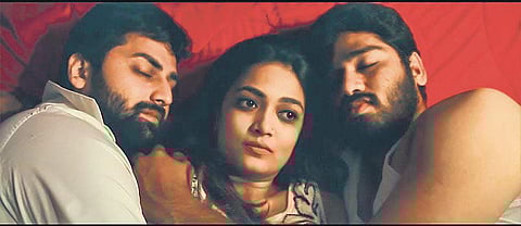 Clockwise: Stills from Yours Shamefully,  Auto Shankar and Vella Raja