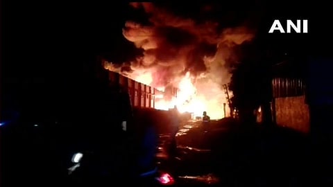Silvassa factory fire. (Photo| ANI Twitter)