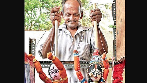 A one-man show of storytelling and string puppetry