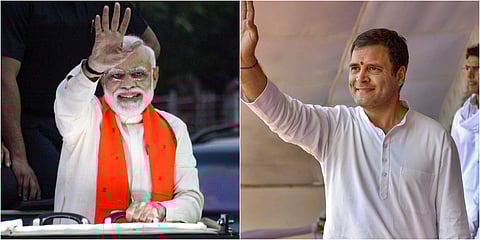L-R: Prime Minister Narendra Modi and Congress chief Rahul Gandhi (Photos | File/ EPS)
