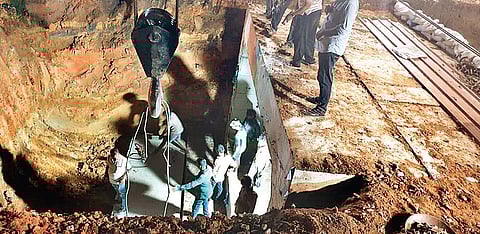 Works underway at Veppampattu railway station in Chennai–Arakkonamy section on Saturday night | Express