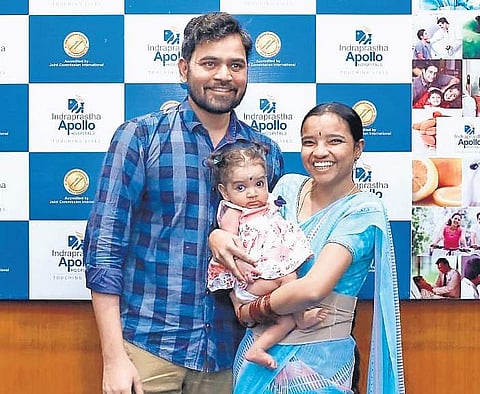 The baby was discharged after three weeks of liver transplant and has been put on medication to prevent any medical complication | PIC COURTESY: APOLLO HOSPITAL