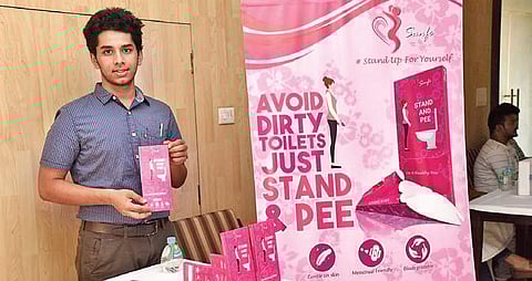 IIT-Delhi student Archit Agarwal has already developed a period pain relief roll, Sanfe Stand and Pee Product in March of this year | Express