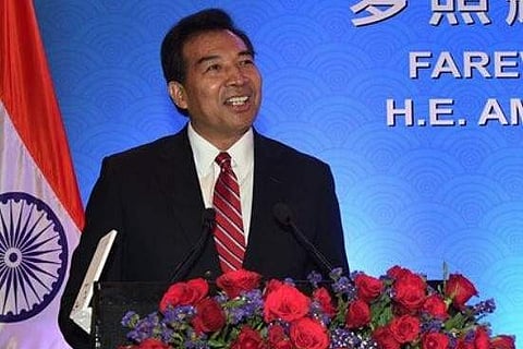 Outgoing Chinese Ambassador to India Luo Zhaohui (Photo| Twitter/ Sudheendra Kulkarni)