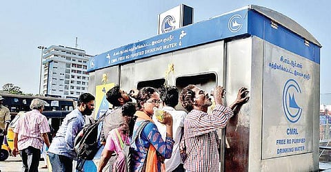 The Chennai Metro Rail has set up an RO drinking water facility at the Central Metro station to help passengers beat the summer heat | D Sampathkumar