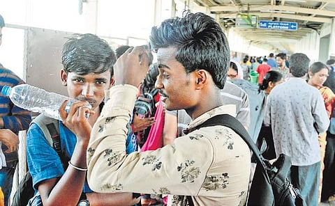 Disappointment was writ large on the faces of NEET aspirants who missed the test after travelling by Hampi Express to reach Bengaluru on Sunday | Shriram B N