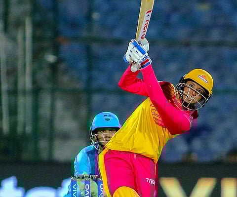 Trailblazers captain Smriti Mandhana bats during the VIVO Women T20 Challenge match against Supernovas (Photo | PTI)