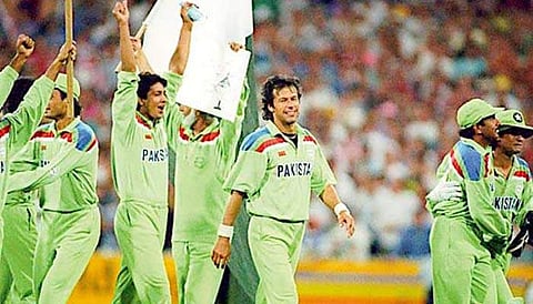 Victorious Pakistan team after their final against England (File Photo | AFP)