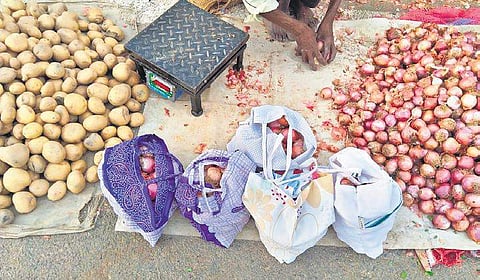 Residents donate old clothes that are stitched and turned into bags