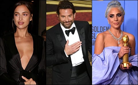 Bradley Cooper, Irina Shayk and Lady Gaga. (Photo | Twitter)