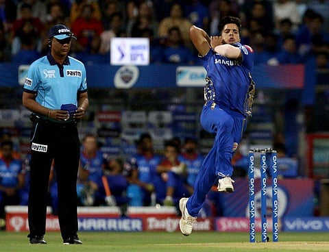 Mumbai Indians fast bowler Rasikh Salam (Photo | Twitter@mipaltan)