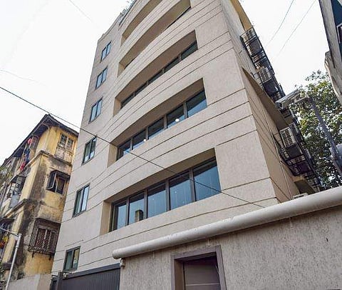 A cyclist rides past Chabad House in the Nariman House Colaba which was targeted during the 26/11 terror attack in 2008 in Mumbai. | PTI