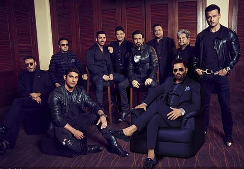 The cast of Mumbai Saga with director Sanjay Gupta (photo | facebook/ John Abraham)