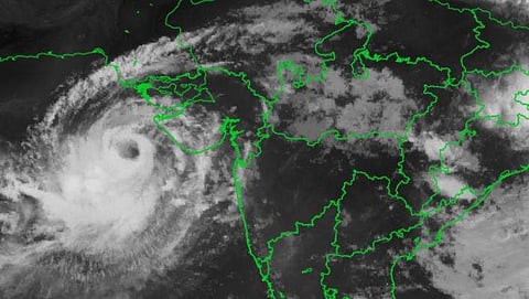 Cyclone Vayu latest image. (Photo | IMD)