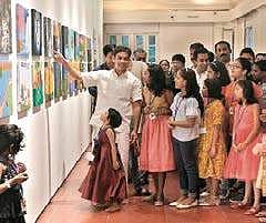 Hibi Eden at the exhibition