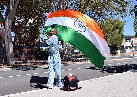 The 38-year-old resident of Bihar's Muzaffarpur makes his presence at the venue of almost every match that India play.