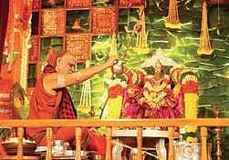 Visakha Sri Sarada Peetham Seer Swaroopanandendra Swami performing rituals.