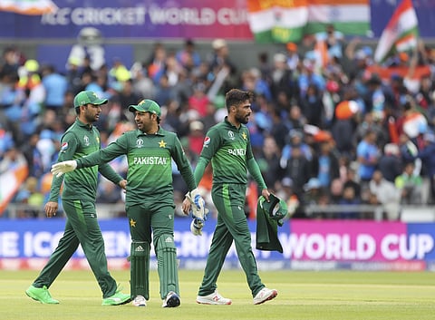 Pakistan skipper Sarfaraz sets the field during the encounter against India. (Photo | AP)