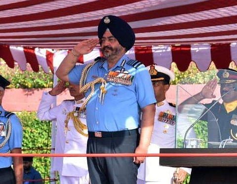 Indian Air Force chief Birender Singh Dhanoa (Photo | Twitter@IAF_MCC)