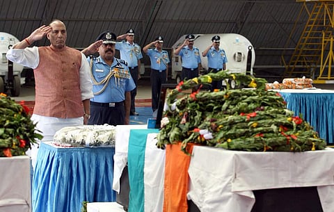 Defence Minister Rajnath Singh. (Photo | IAF/Twitter)