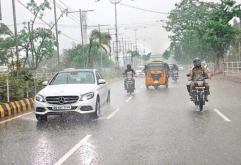 A rain drenched road in Bhubaneswar on June 21. ( Photo | EPS)
