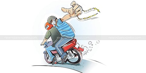 Express Illustration for chain snatching.
