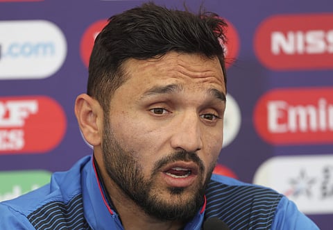 Afghanistan's captain Gulbadin Naib speaks during a press conference. (Photo | AP)
