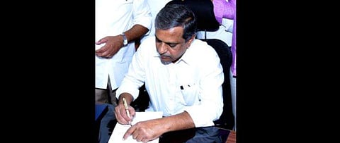 Sujjala Rama Krishna Reddy took charge as Advisor to Government Public Affairs at Secretariat in Velagapudi near Vijayawada on Thursday. (Photo | EPS)