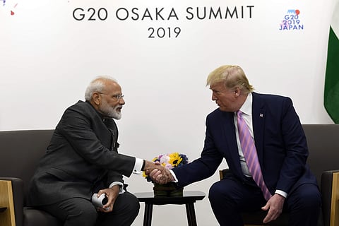 PM Narendra Modi meets US President Donald Trump during a meeting on the sidelines of the G-20 summit in Osaka, Japan, Friday, June 28, 2019. ( Photo | AP)