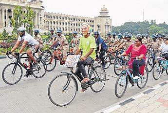 Participants at the event organised by Citizens for Sustainability in Bengaluru  on Sunday | nagaraja gadekal