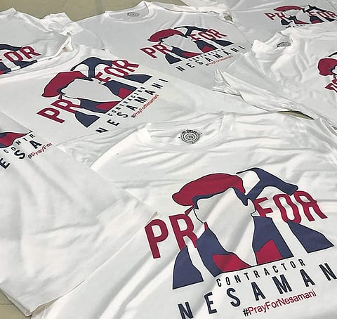 ‘Pray for Nesamani’ T-shirts kept for sale in Tirupur on Sunday | Express