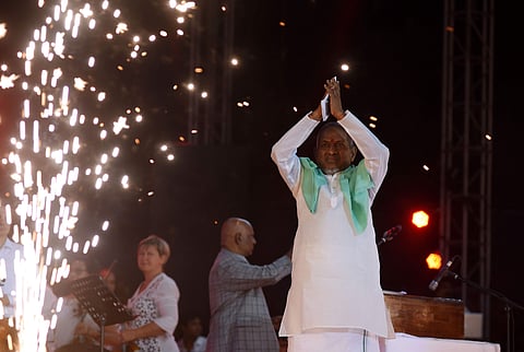 Ilaiyarajaa at the 'Isai celebrates Isai' concert on 2 June 2019. (Photo | R Satish Babu, EPS)