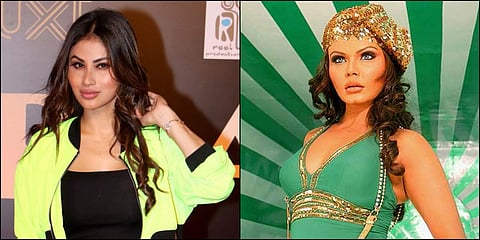 Mouni Roy (L) and Rakhi Sawant (R)