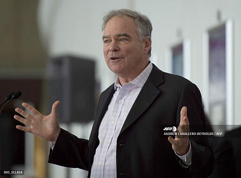 US Senator Tim Kaine, Democrat of Virginia (File photo | AFP)