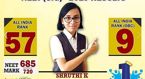 17-year-old Shruthi K from Velammal Knowledge Park, Ponneri is the Tamil Nadu topper in NEET 2019.