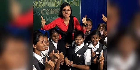 Shruthi celebrating with friends