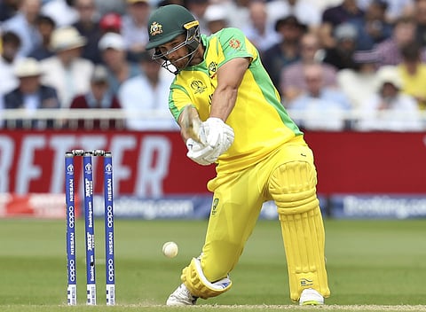 Australia's Nathan Coulter-Nile plays a shot during the Cricket World Cup match between Australia and West Indies at Trent Bridge in Nottingham. (Photo | AP)