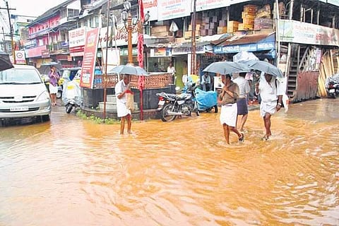 The inundated High Road in Thrissur which bore  brunt of mid-August’s flood havoc  | Expres