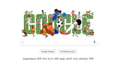 The caricature, Google notes, celebrates the eighth edition of the tournament