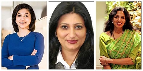 From left: Neha Narkhede, Neerja Seth and Jayshree Ullal (Twitter photos)