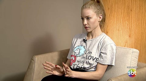 In this frame grab from video provided by the Brazilian TV network SBT, model Najila Trindade| AP